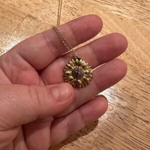 Gold Sunflower Pendant Necklace